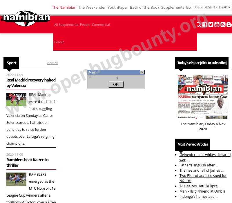 namibian.com.na  vulnerability