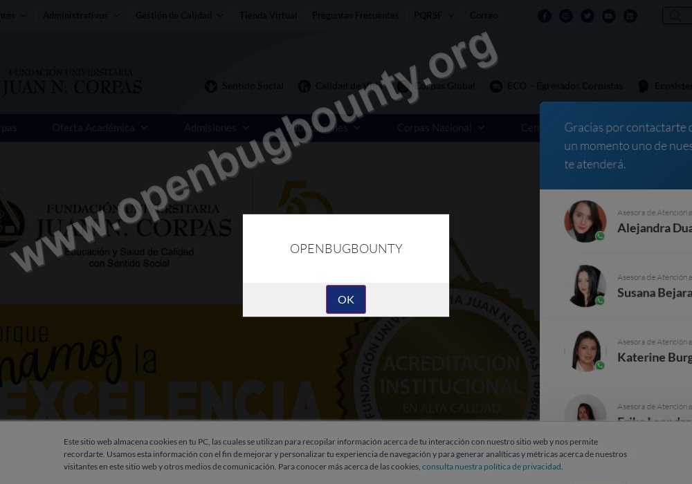 juanncorpas.edu.co  vulnerability