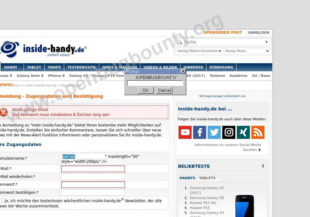 Inside Handy De Cross Site Scripting Vulnerability Open Bug Bounty